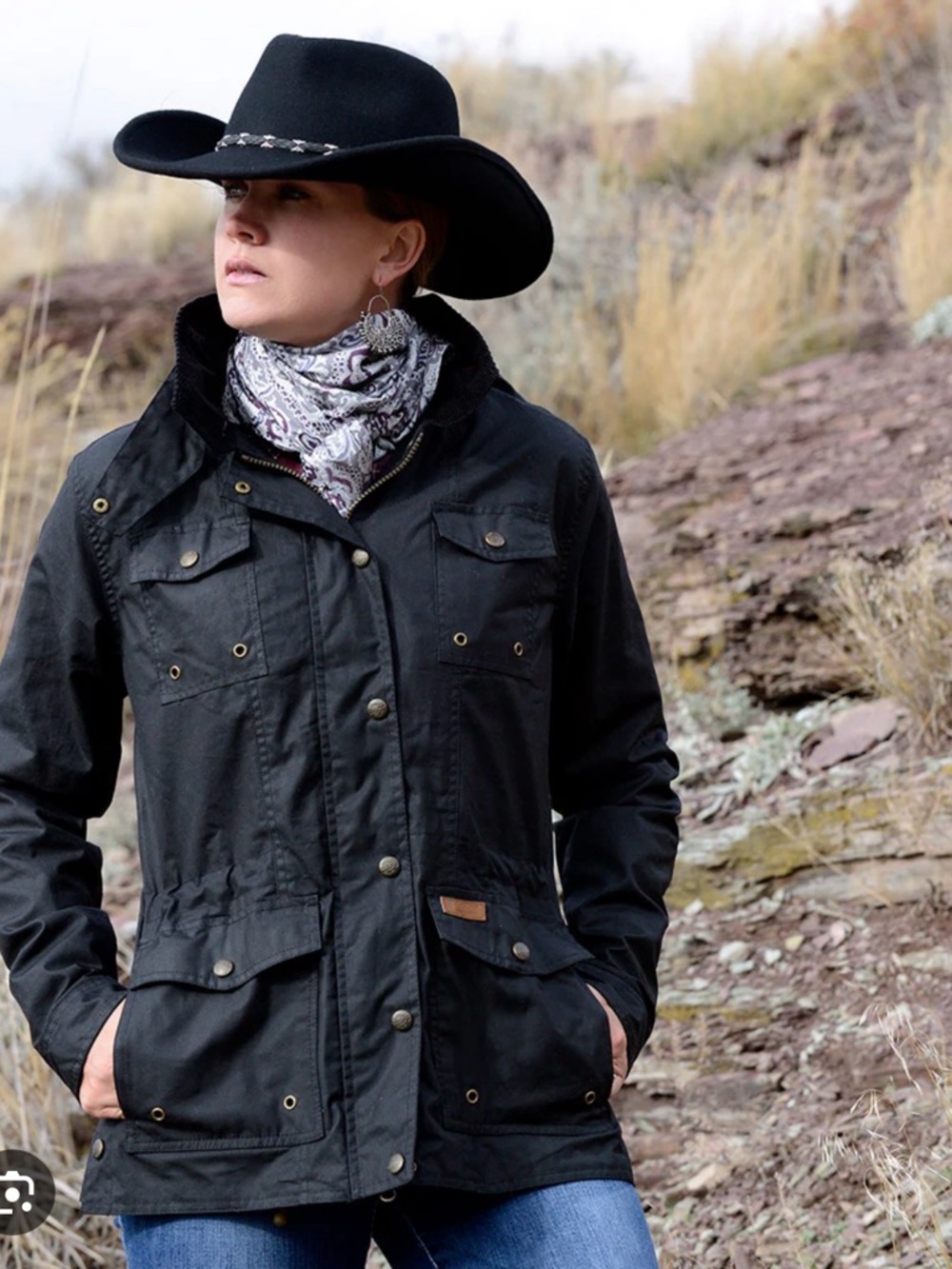 Outback Trading Women’s Jill-A-Roo Burgundy Oilskin Western Jacket